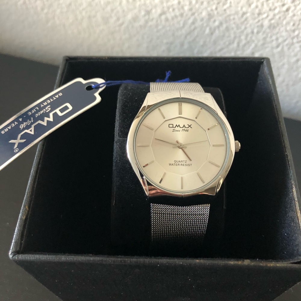 OMAX Men's Silver Stainless Steel Watch,Quartz